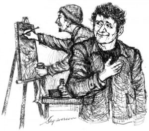 A sketch by Sagsoorian for Ararat magazine