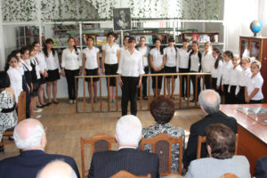 Students at Vahan Tekeyan School in Yerevan performed for the guests.