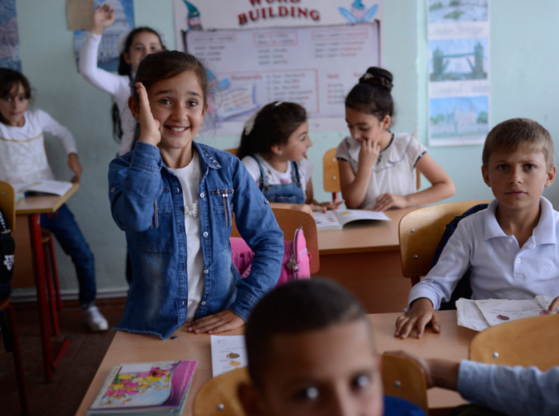 Teach for Armenia at work in an Armenian classroom