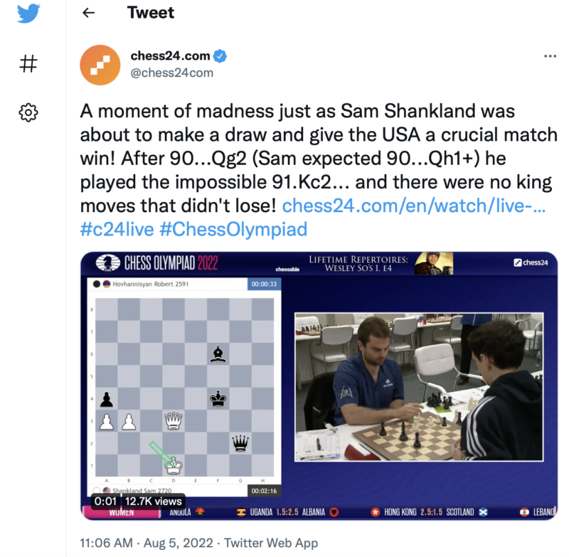 Watch the Olympiad live with the chess24 app