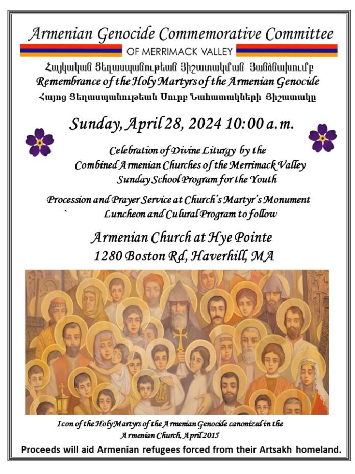 Remembrance Of The Holy Martyrs Of The Armenian Genocide The Armenian   2024 AGCCMV Flyer 696x928 